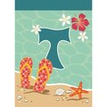 Magnolia Garden Flags Flip Flop Monogram T Polyester Garden Flag M030035